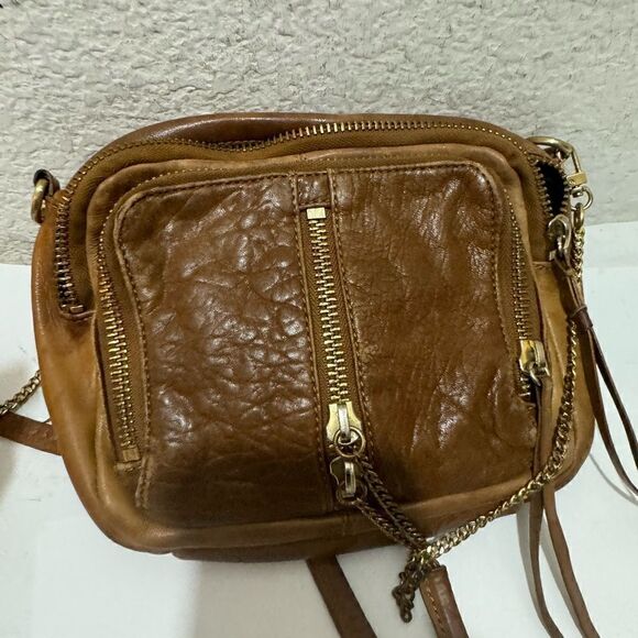 Anthropologie Kelsi Dagger Brown Crossbody Purse chain strap - Picture 9 of 9
